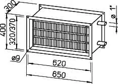 Helios WHR 4/60/30 35 Warmwasser-Heizreg. f. Rechteck-Kanäle – Bild 2