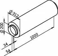 Helios FSD 200 Flex. Rohrschalldämpfer L=1 m, DN 200 – Bild 2