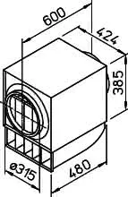 Helios LFBR 315 F7 Luftfilter-Box F7 für Rohr DN 315 mm – Bild 2