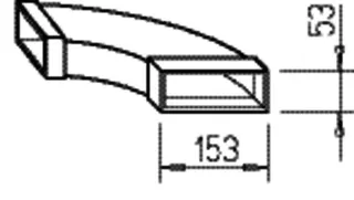 Helios FK-BH 150/90 Flachkanalbogen waagrecht 150x50 mm, 90 Grad Stahl verz. – Bild 2