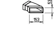 Helios FK-BH 150/45 Flachkanalbogen waagrecht 150x50 mm, 45 Grad Stahl verz. – Bild 2