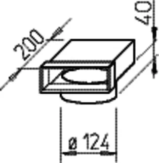 Helios FK-ER 150/125 Flachkanal Endst. 150x50mm,90 Gr.,f.Wickelfalzr. DN 125 mm – Bild 2