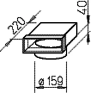 Helios FK-ER 200/160 Flachkanal Endst. 200x50mm,90 Gr.,f.Wickelfalzr. DN 165 mm – Bild 2