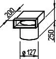 Helios FK-EV 200/125 Flachkanal Endst. 200x50 mm, 90 Grad f.Tellerv. DN 125 mm – Bild 2