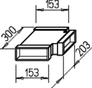 Helios FK-T 150/200/150 Flachkanal T-Stk 2 x 150x50 mm,1 x 200x50 mm, Stahl verz. – Bild 2