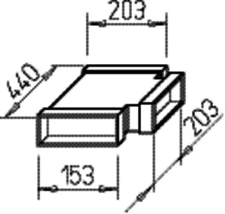 Helios FK-T 150/200/200 Flachkanal T-Stk 1 x 150x50 mm,2 x 200x50 mm, Stahl verz. – Bild 2