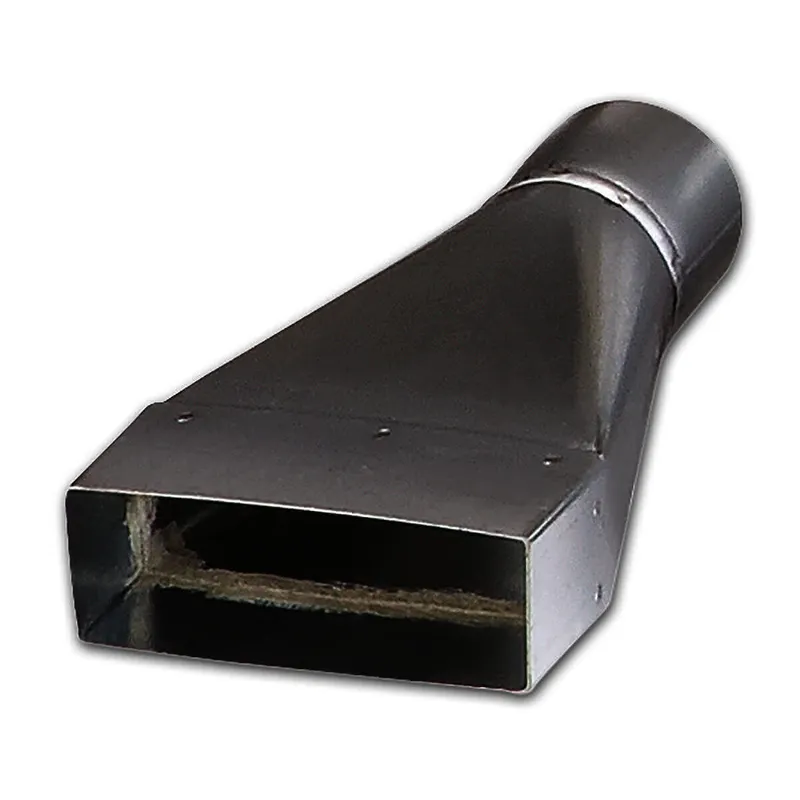 Helios FK-Ü 100/200 Übergang von Rohr DN 100 auf Flachkan. 200x50, Stahl verz.