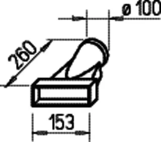 Helios FK-Ü 100/150 Übergang von Rohr DN 100 auf Flachkan. 150x50, Stahl verz. – Bild 2