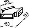 Helios FK-Y 150/150/150 Flachk. Hosen T-Stück 3 x 150x50 mm, Stahl verzinkt – Bild 2