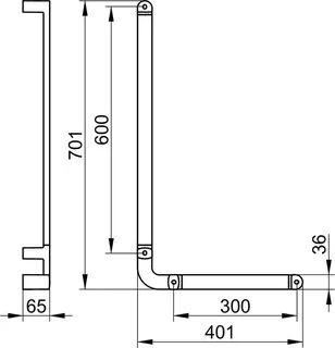 Keuco Winkelgriff Elegance 31606, verchromt rechte Ausführung, 401/701 mm, – Bild 2