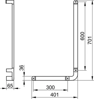 Keuco Winkelgriff Elegance 31606, verchromt linke Ausführung, 401/701 mm, – Bild 2