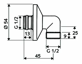 SCHELL Wandanschlussbogen ASAG, 1/2"AG, chrom – Bild 2