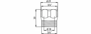 ASW Übergangsstück für Schwenkauslauf 3/4"IGx3/4"AG, Nr.804022 – Bild 2