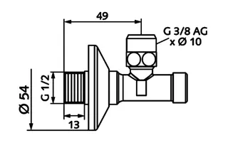 SCHELL Eckventil, regulierbar gesicherte Betätigung, 1/2", chrom – Bild 2