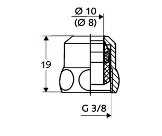 SCHELL Spezial-Quetschverschraubung Längenausgleich, 3/8"x8, chrom – Bild 2