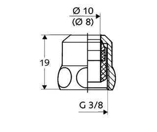 SCHELL Spezial-Quetschverschraubung Längenausgleich, 3/8"x8, chrom – Bild 3