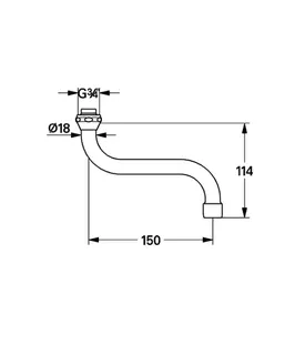 GROHE S-Auslauf 13005 Ausladung 150mm für Küchen-Wandbatterien 1/2'' chrom – Bild 5