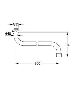 GROHE S-Auslauf 13017 Ausladung 301mm Verschraubung 3/4'' chrom – Bild 5