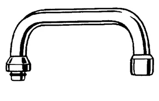 GROHE U-Auslauf 13028 Ausl.200mm f. Küchen-Wandbatt.1/2''chrom, 3/4"Verschr. – Bild 4