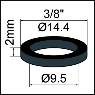 NEOPERL NEOFLEx Gummidichtung zu Panzerschlauch, 3/8" 9.5 x 14.4 x 2mm – Bild 2