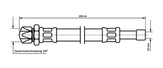NEOPERL NEOFLEX Panzerschlauch DN8 Quetschv x Rohrst, 3/8"/8mm x 8mm 50cm – Bild 2