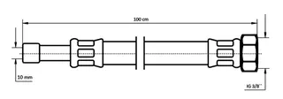 NEOPERL NEOFLEX Panzerschlauch DN8 Rohrstutzen x IG, 10mm x 3/8" 100 cm – Bild 2