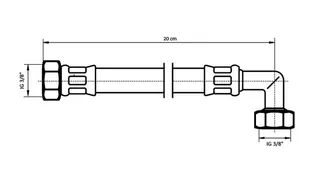 NEOPERL NEOFLEX Panzerschlauch DN8 IG x IG gebogen, 3/8" x 3/8" 20 cm – Bild 2