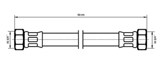 NEOPERL NEOFLEX Panzerschlauch DN13 IG x IG, 3/4" x 3/4" 50 cm – Bild 2