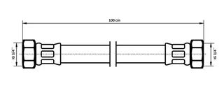 NEOPERL NEOFLEX Panzerschlauch DN13 IG x IG, 3/4" x 3/4" 100 cm – Bild 2