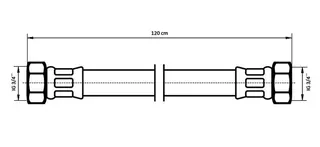 NEOPERL NEOFLEX Panzerschlauch DN13 IG x IG, 3/4" x 3/4" 120 cm – Bild 2