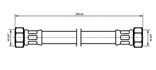 NEOPERL NEOFLEX Panzerschlauch DN20 IG x IG, 3/4" x 3/4" 100 cm – Bild 2