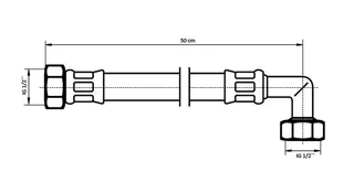 NEOPERL NEOFLEX Panzerschlauch DN10 IG x IG gebogen, 1/2" x 1/2" 50 cm – Bild 2