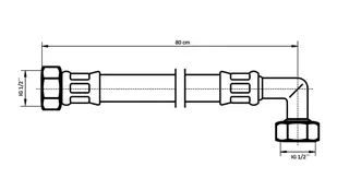 NEOPERL NEOFLEX Panzerschlauch DN10 IG x IG gebogen, 1/2" x 1/2" 80 cm – Bild 2
