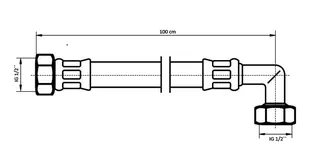 NEOPERL NEOFLEX Panzerschlauch DN10 IG x IG gebogen, 1/2" x 1/2" 100 cm – Bild 2