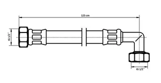NEOPERL NEOFLEX Panzerschlauch DN10 IG x IG gebogen, 1/2" x 1/2" 125 cm – Bild 2