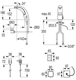 CONTI+ iQ elektr. IR Standarm. Batt. m.Misch. Chrom m.Ablg. Click A10 – Bild 2