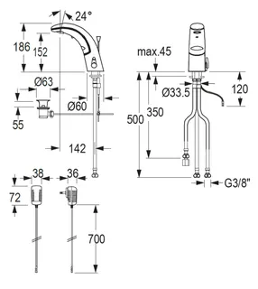 CONTI+ iQ elektr. IR Standarm. NetzAP m.Misch. druckl. Chrom m.Ablg. Click A30 – Bild 2