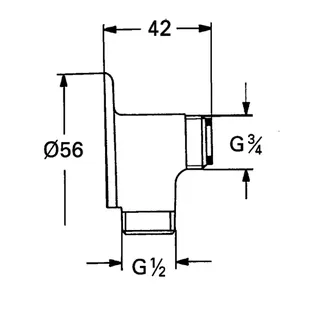 GROHE Wandscheibe 12015 1/2"x3/4" chrom – Bild 5