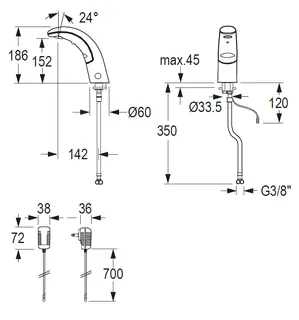 CONTI+ iQ elektr. IR Standarm. Batt. o.Misch. Chrom o.Ablg. Click A20 – Bild 3