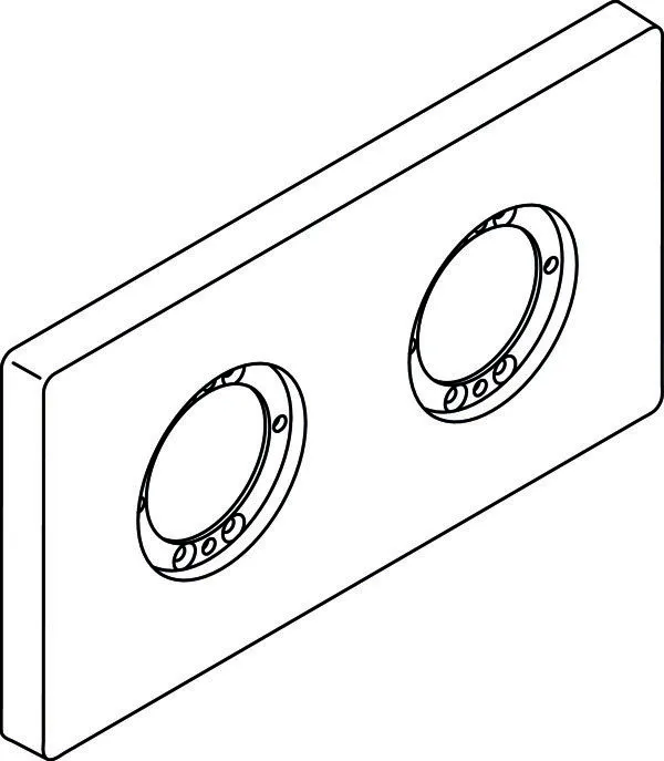 Ideal Standard 2er Rosette Archimodule, 100x183mm, Chrom