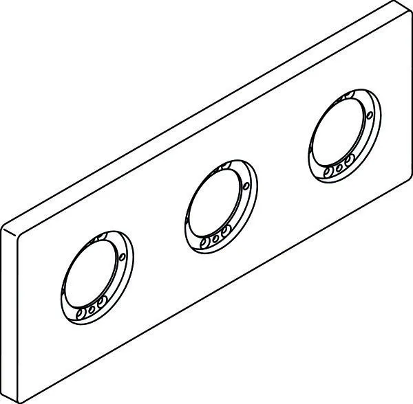 IS 3er Rosette Archimodule 100x266mm Chrom
