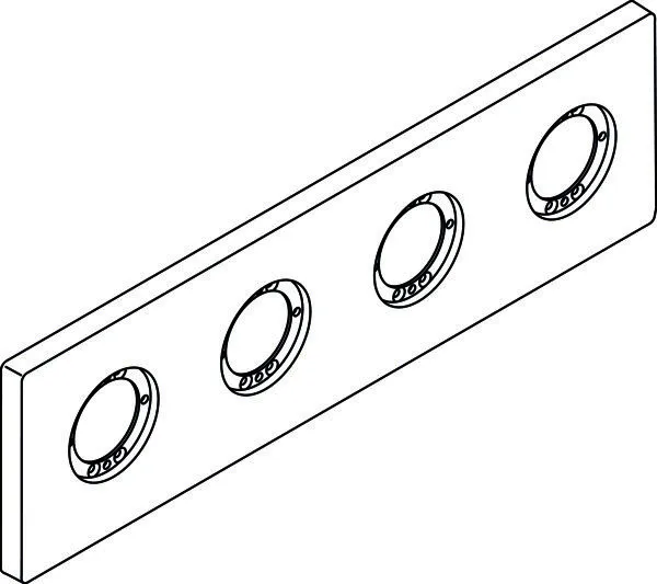 Ideal Standard 4er Rosette Archimodule 100x349mm Chrom