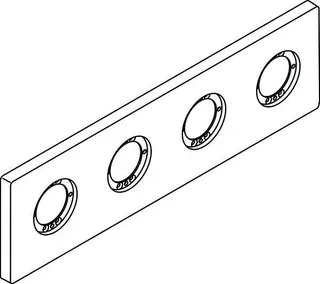 IS 4er Rosette Archimodule 100x349mm Chrom
