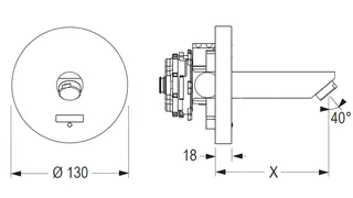CONTI+ lino elekt. IR Wandarm. Batt. UP Auslauf 170mm o.Misch. Chrom Click+ WV20 – Bild 2
