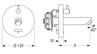 CONTI+ lino elekt. IR Wandarm. Vcon. UP Auslauf 120mm m.Misch. Chrom Click+ WV10 – Bild 2