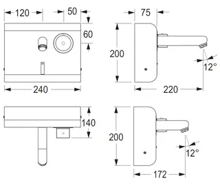 CONTI+ lino elekt. IR Wandarm. NetzUP AP Ausl.172mm Thermostat Edelst. Click K30 – Bild 2