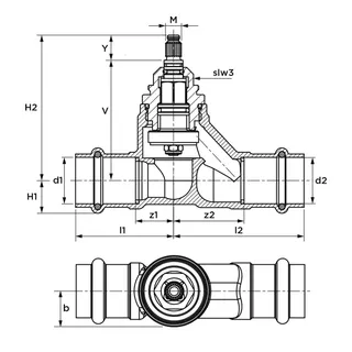 AIPS SF SEPP UP Geradsitzv. kz. Spindel d22 (DN20) I/I DR-MS EPDM – Bild 2