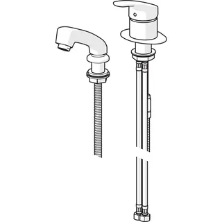 Einhand-Einlochbatterie f. Friseur-Waschtisch HANSAMIX 0126 Ros. rund DN15 chr – Bild 2