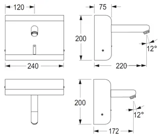 CONTI+ lino elekt. IR Wandarm. NetzUP AP Ausl.172mm o.Misch. Edelst. Click K20 – Bild 2