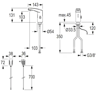 CONTI+ maxx elekt. IR Standarm. Vcon. m.Misch. Chrom o.Ablg. Touch M10 – Bild 2